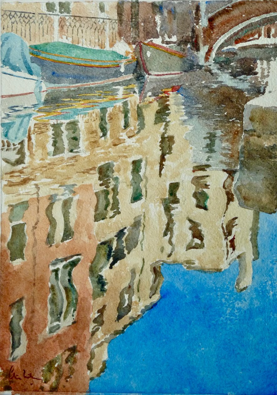冬季反思，Rio Dei F，2020（水彩画） 作者 克莱夫·威尔逊