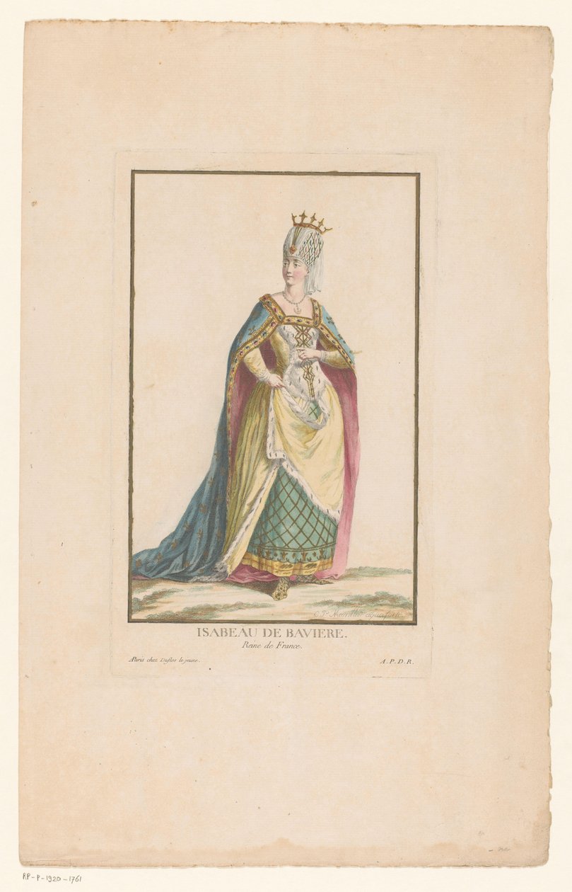 法国女王巴伐利亚的伊莎贝拉肖像 Isabeau de Bavière Reine de France（物体上的标题） 作者 克莱门特·皮埃尔·马里利埃