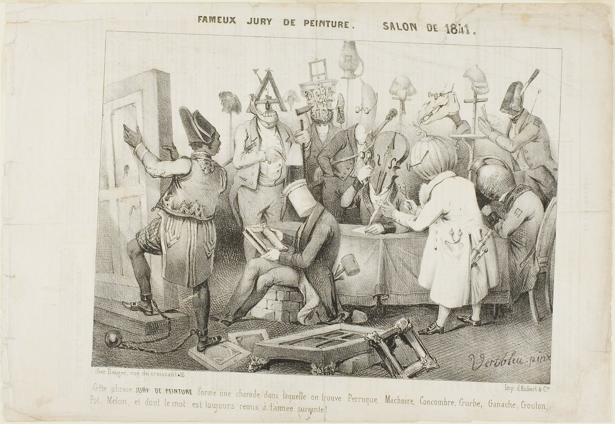 著名绘画评审团。1841 年沙龙 作者 克莱门特·普鲁什