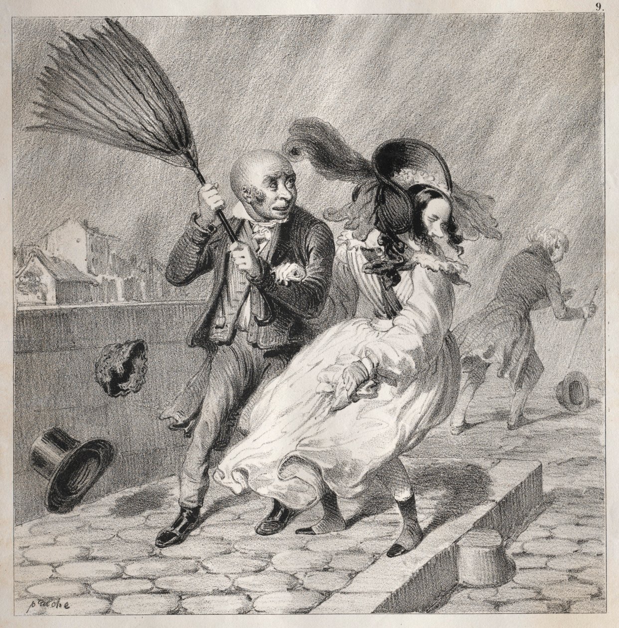 Bambochades：您看到我的气压计很漂亮吗……这对...来说是一个充裕的时间，1841年。 作者 克莱门特·普鲁什（ClémentePruche）