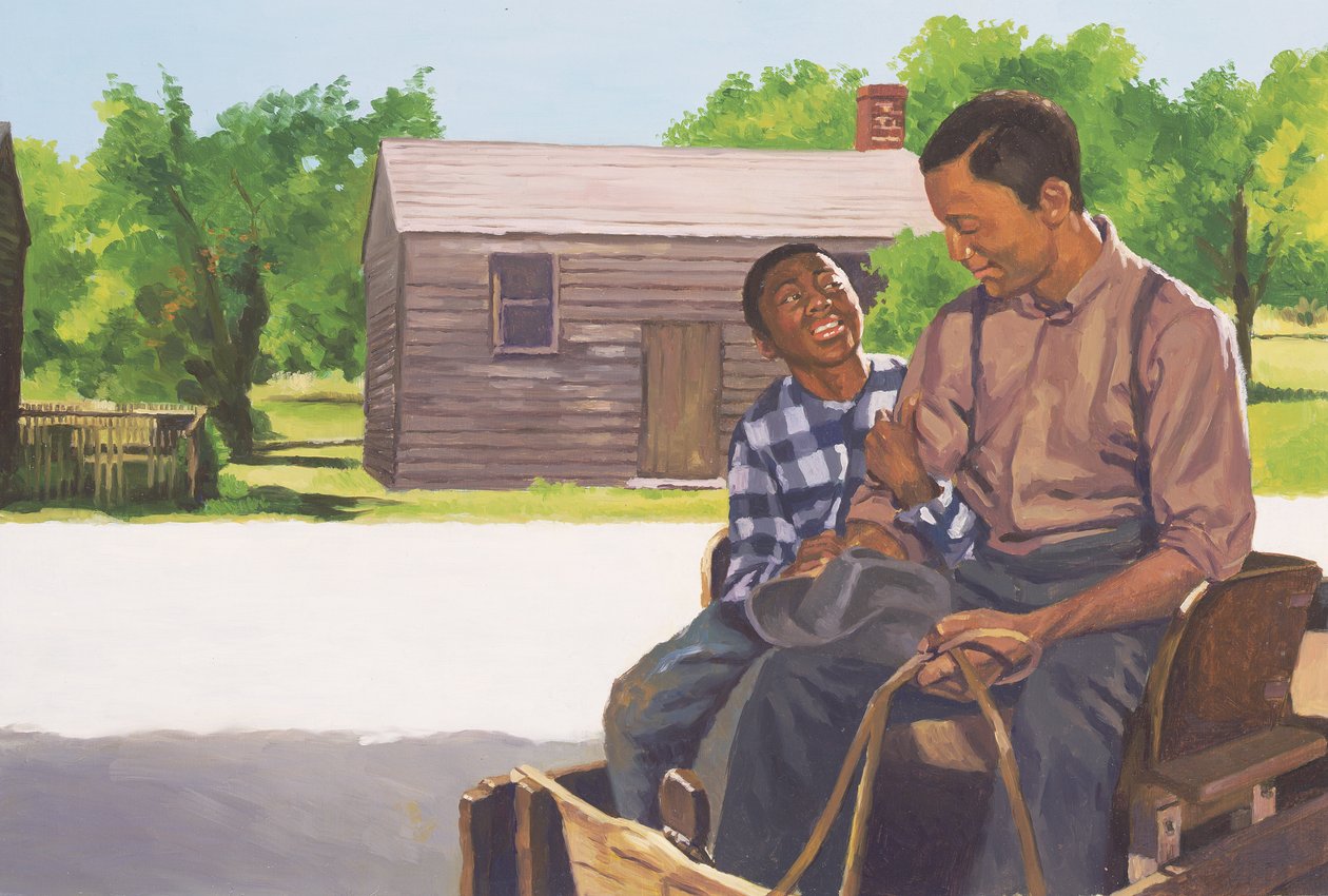 儿子的舒适，2003年（船上的油和丙烯酸） 作者 科林·布特曼