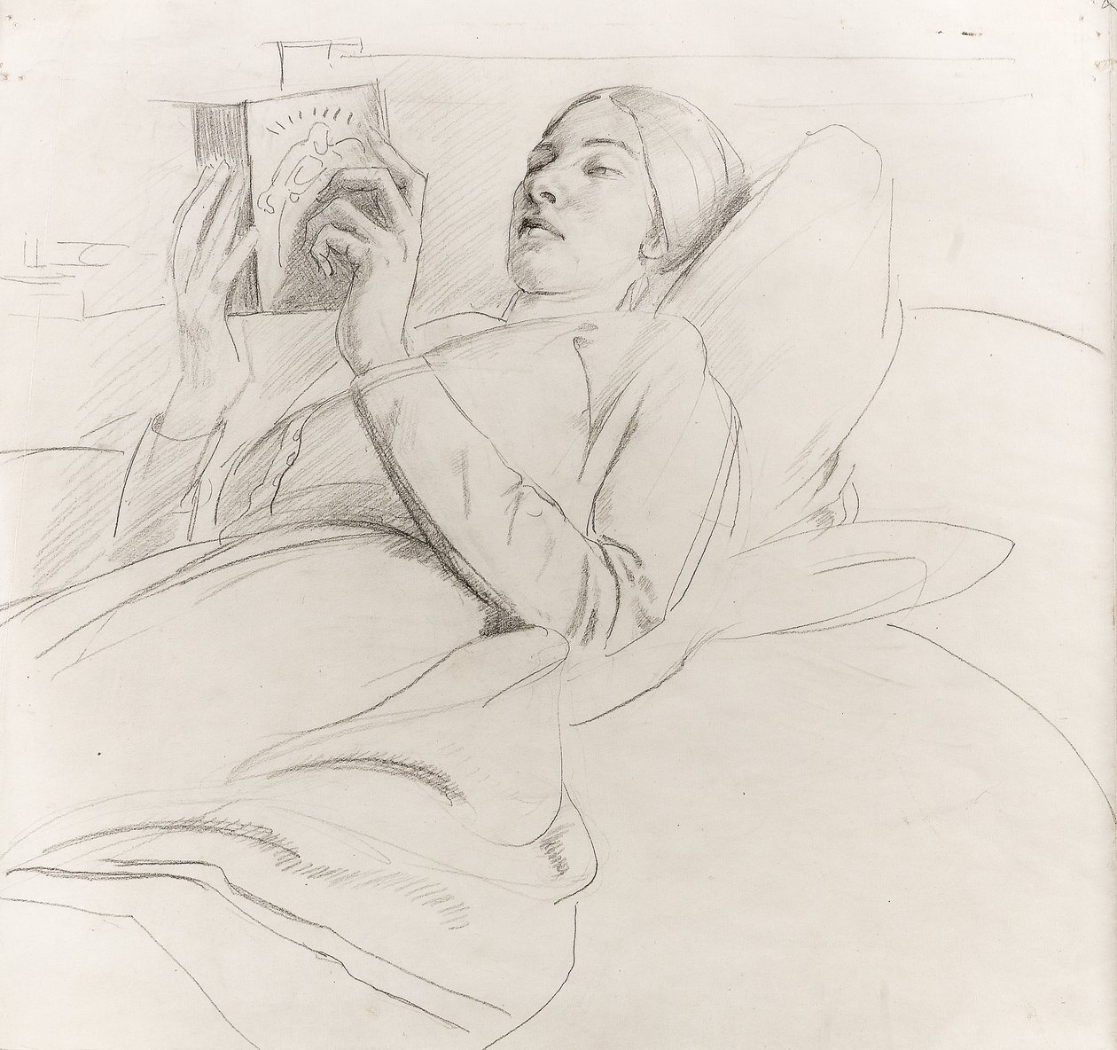 Winifred骑士的肖像（1899-1947）阅读，c.1921 作者 柯林·温温·吉尔