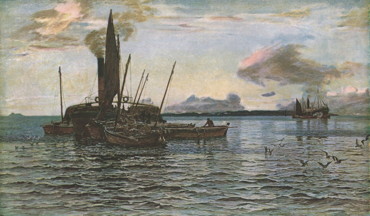 1884年，阿盖尔湖，芬恩湖上的鲱鱼市场。 作者 科林·亨特
