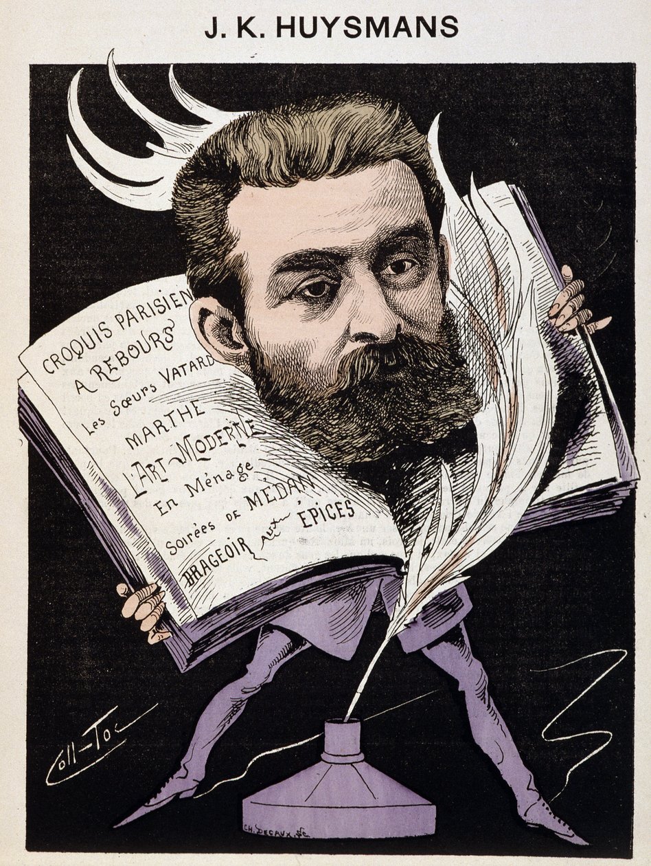 Joris Karl (Joris-Karl) Huysmans (1848-1907) 的卡通片 - 在“The Men of Today”中。 作者 科尔托克