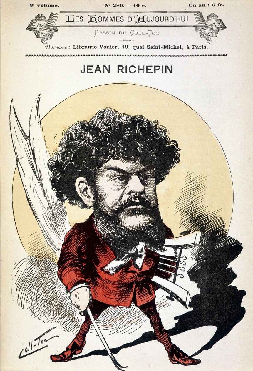 法国作家Jean Richepin（1849-1926）的漫画。 作者 科尔托克