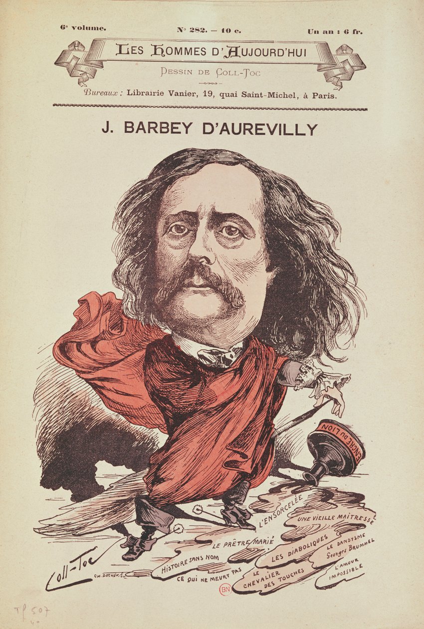 Jules Barbey d&39;Aurevilly（1808-89）来自“今日之人”的封面 作者 科尔托克