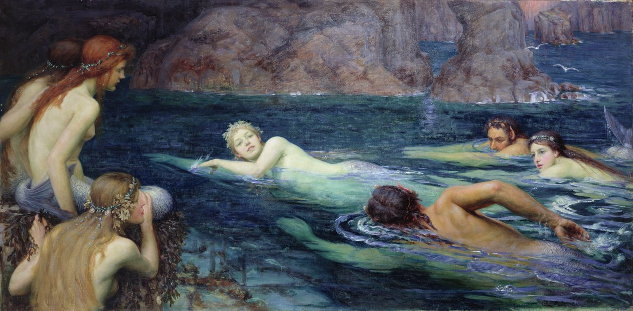 与美人鱼和海卫一的比赛，1895年 作者 项链Twentyman Smithers