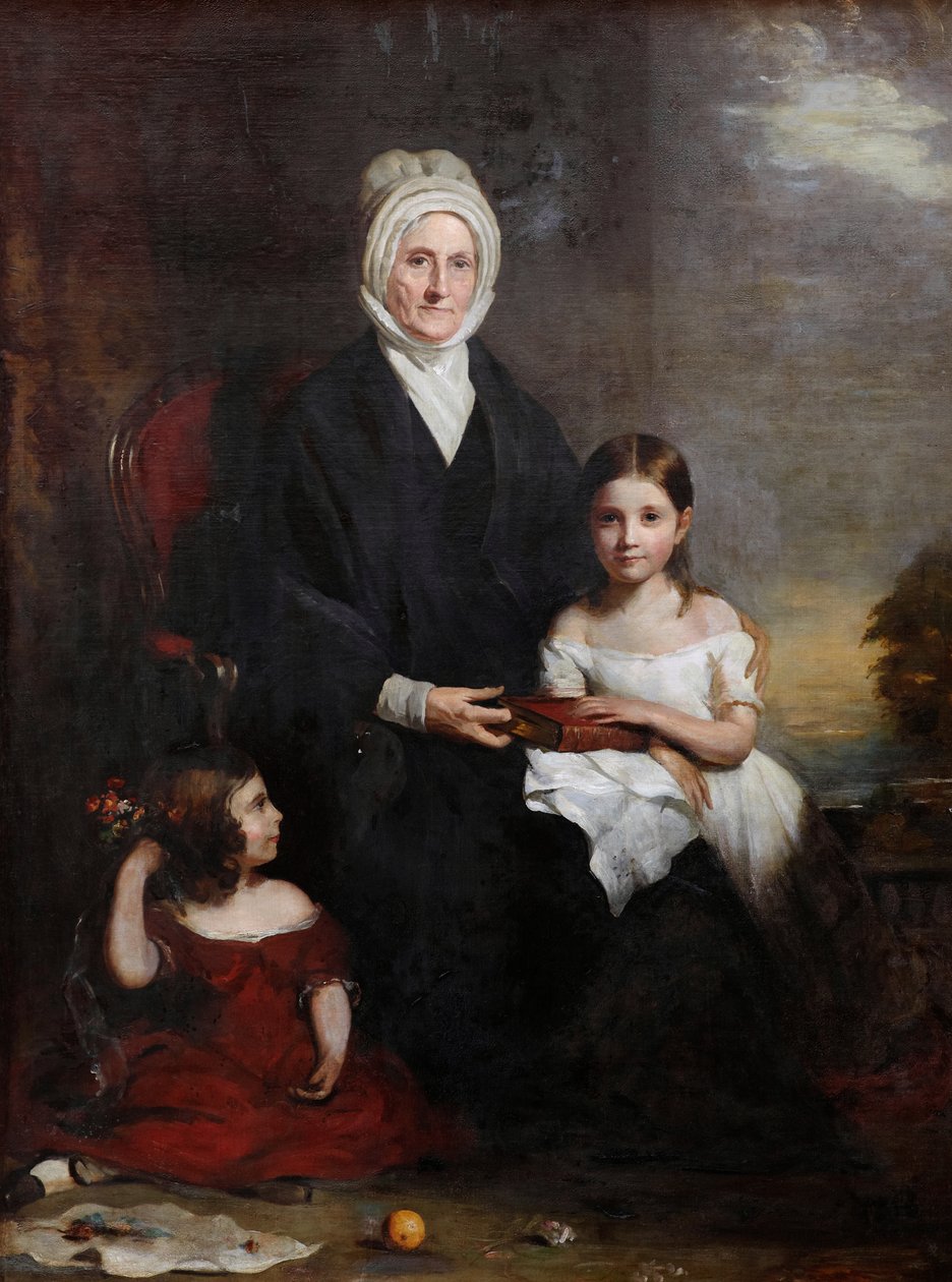 罗西和她的孙女的伊丽莎白·廉价（Elizabeth Cheape），约1843年（布面油画） 作者 科尔文·史密斯