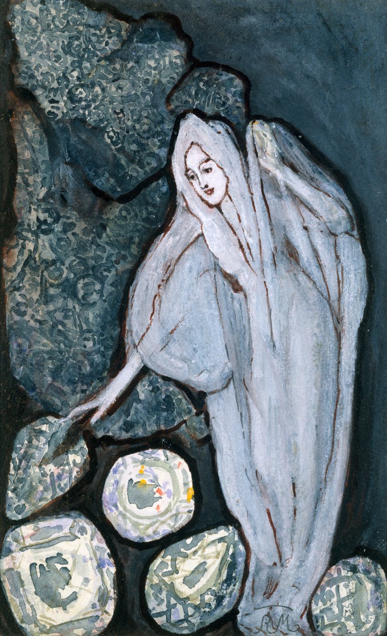 女人，1889年（水彩画） 作者 罗伯特·蒙特斯奎欧·费岑萨克