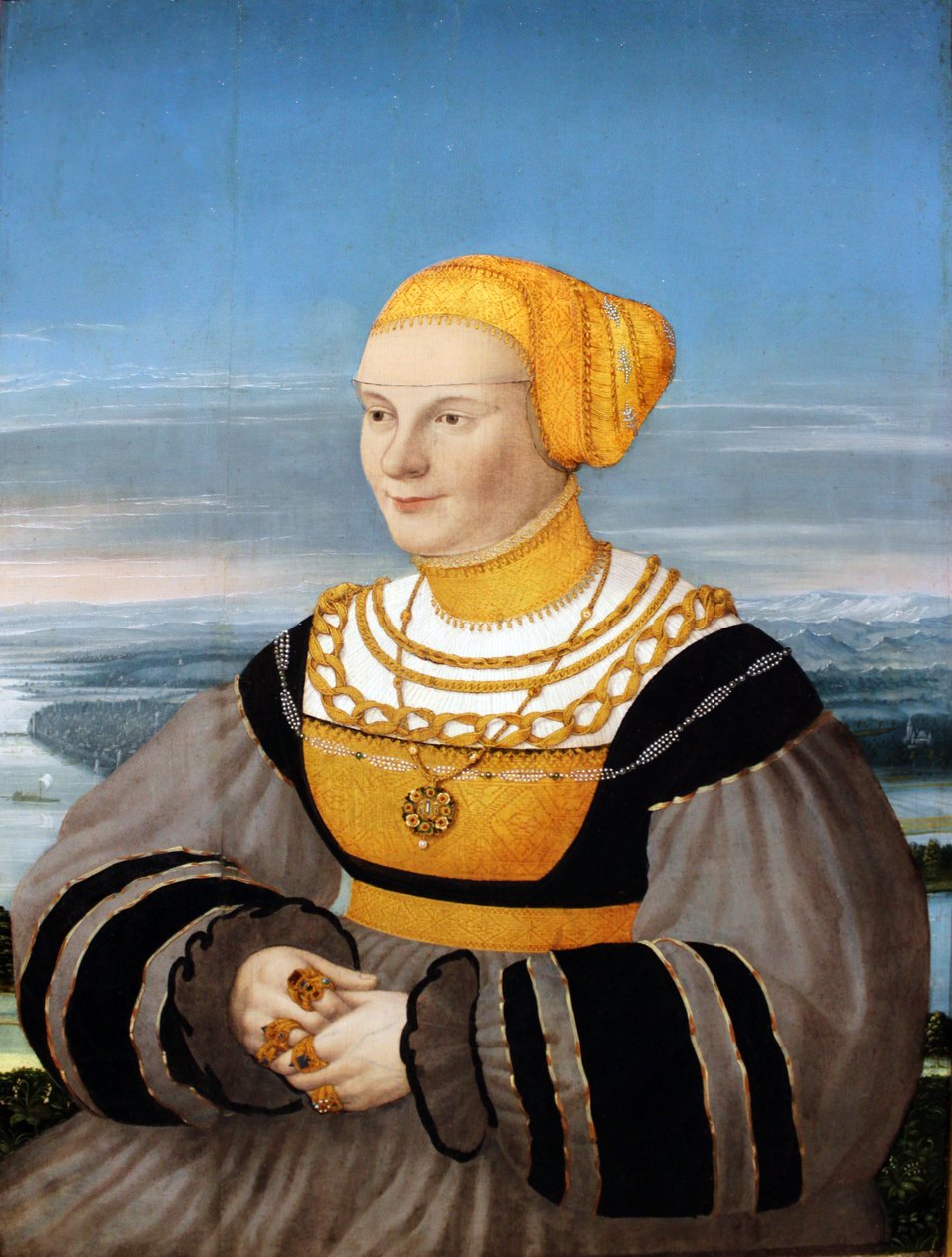 Anna von Holzhausen的肖像，néeRatzeburg 作者 康拉德·法伯·冯·克罗伊茨纳赫