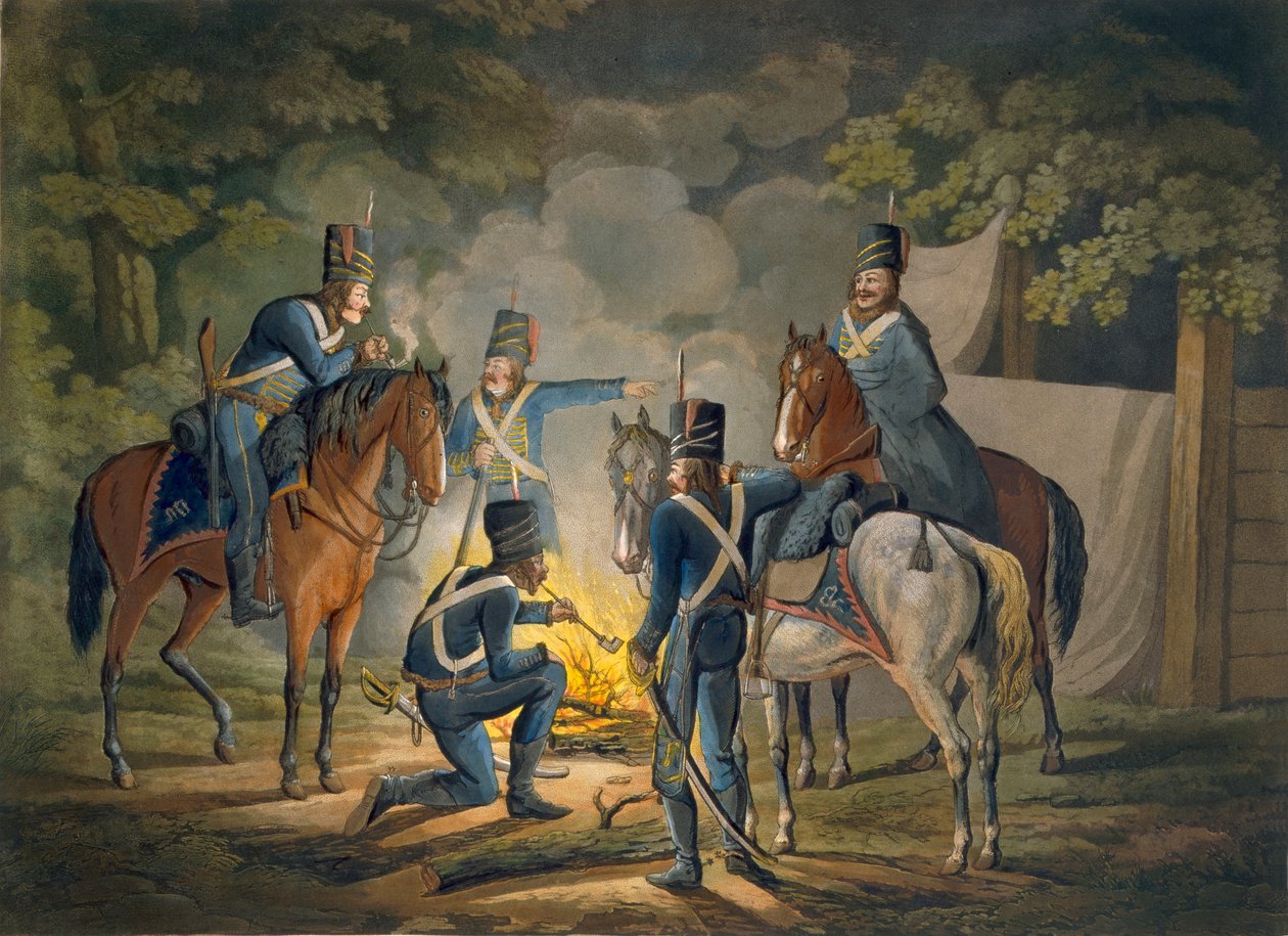 普鲁士Hu骑兵在夜间纠察队，1799-1802 作者 康拉德·格斯纳