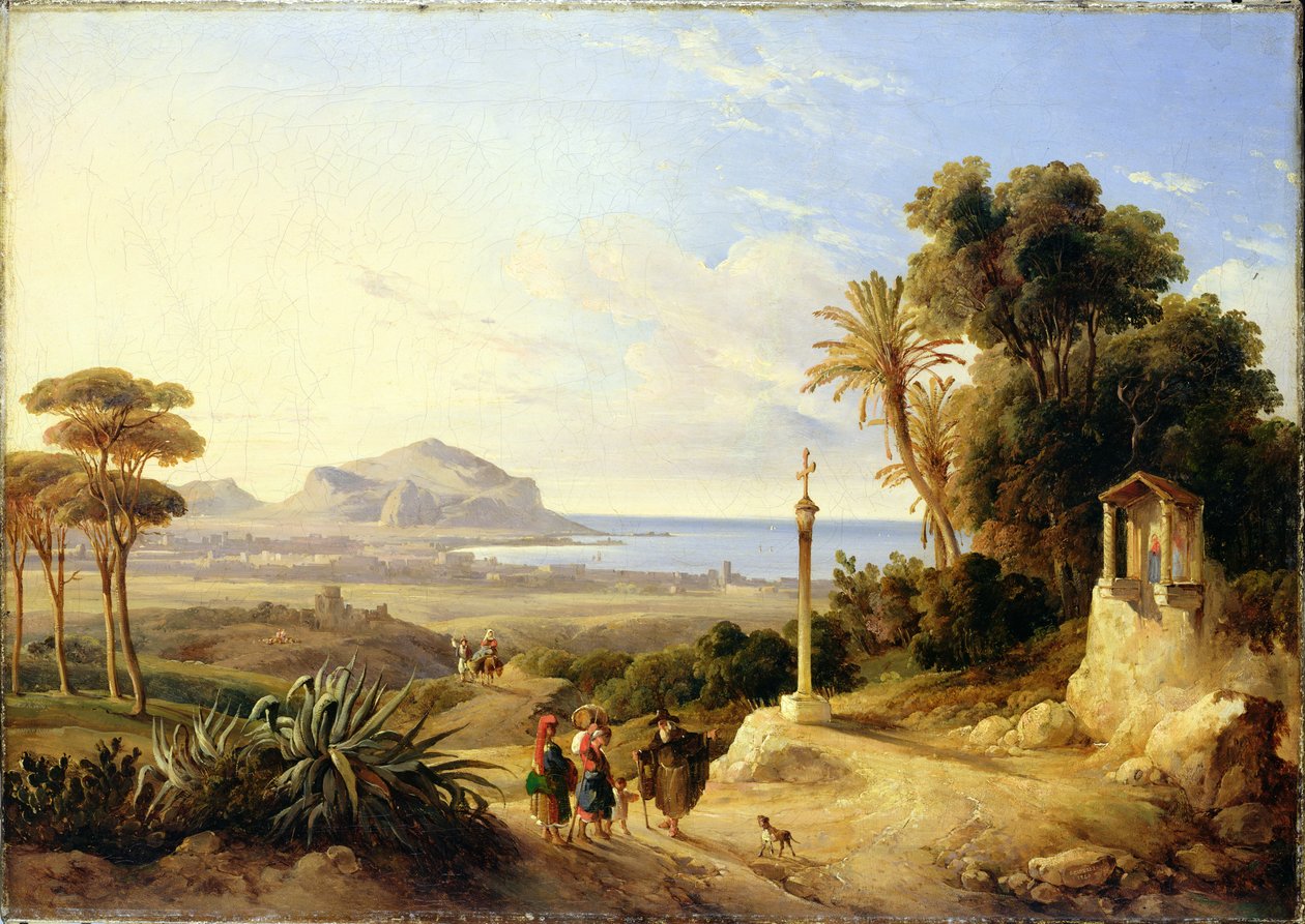 巴勒莫的视图，1840年 作者 康萨尔沃·卡雷利（Consalvo Carelli）
