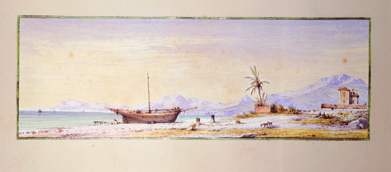 博尔迪盖拉海滩，Consalvo Carelli（1818-1900），意大利 作者 康萨尔沃·卡雷利（Consalvo Carelli）