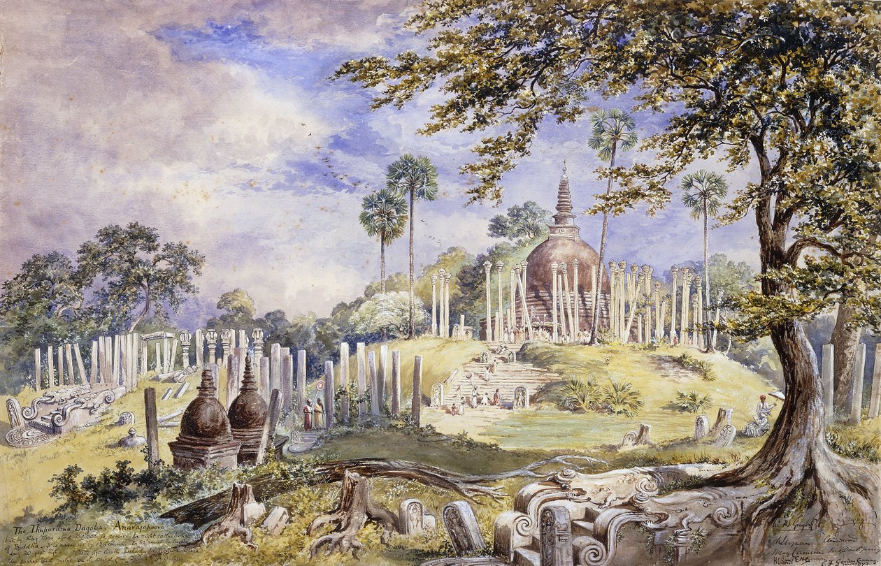 斯里兰卡阿努拉德普勒（Anuradhapura）的Thuparama Dagoba，1873年 作者 康斯坦斯·弗雷德里卡·戈登·卡明