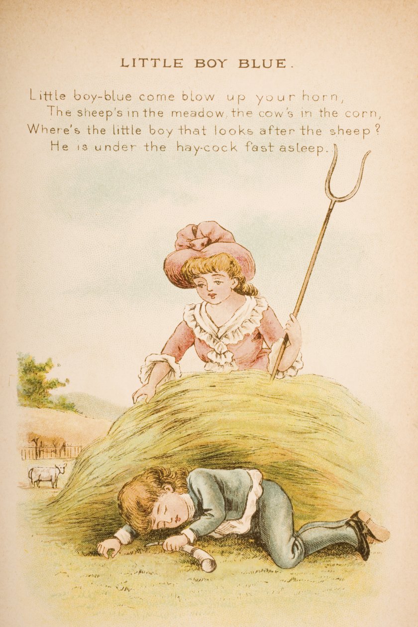小男孩蓝，来自&39;Old Mother Goose&39;s Rousmes and Tales&39;，由Frederick Warne und Co.出版，1890年代（chromolitho） 作者 康斯坦斯·哈斯伍德