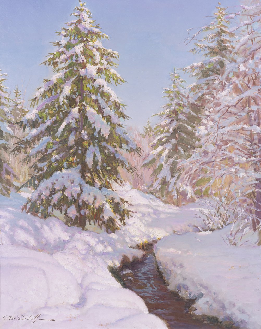 在法国的雪景 作者 康斯坦丁·亚历山德罗维奇·韦斯特奇洛夫