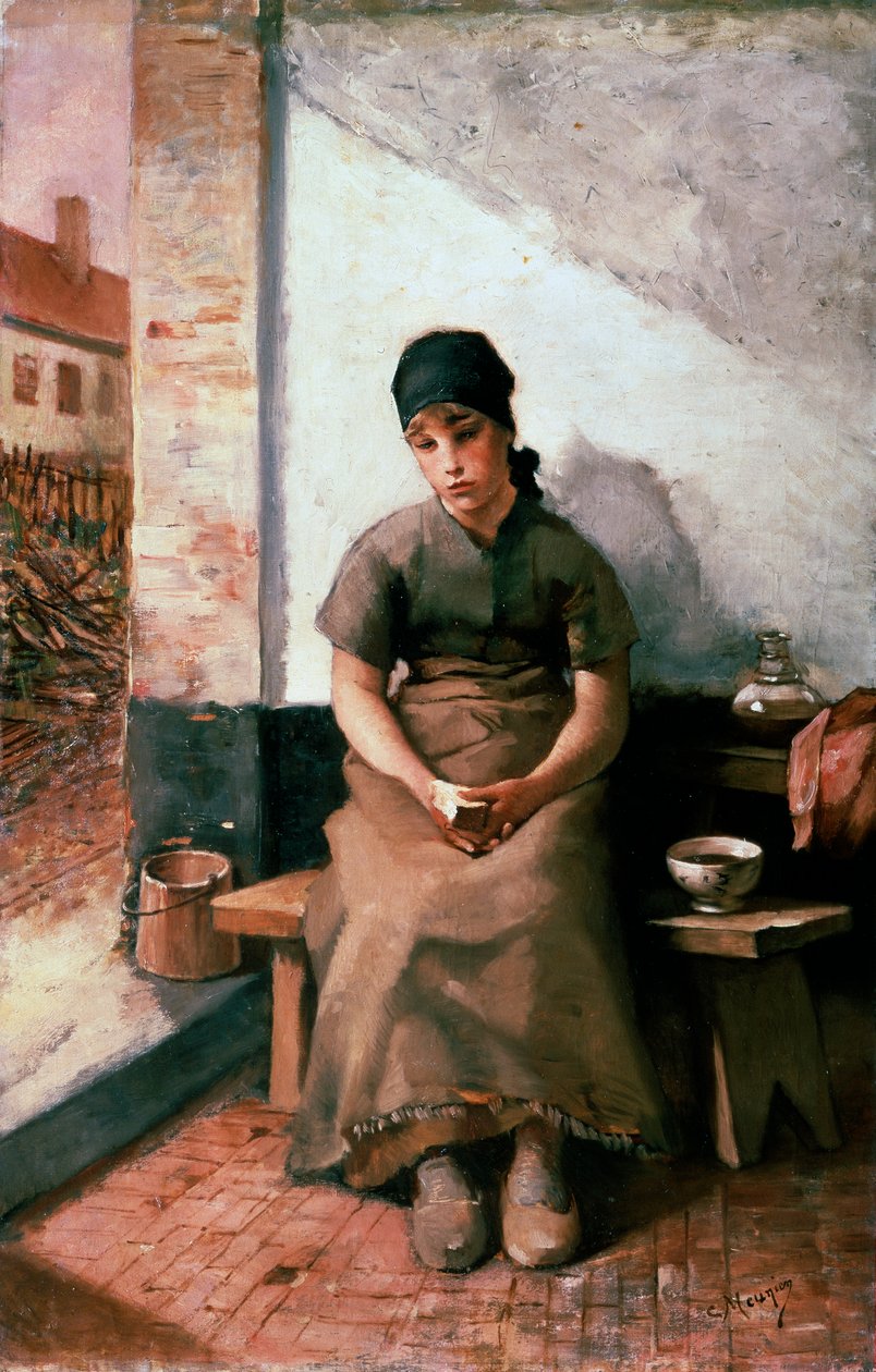 1880年代的女仆早餐。 作者 康斯坦丁·埃米尔·穆尼尔