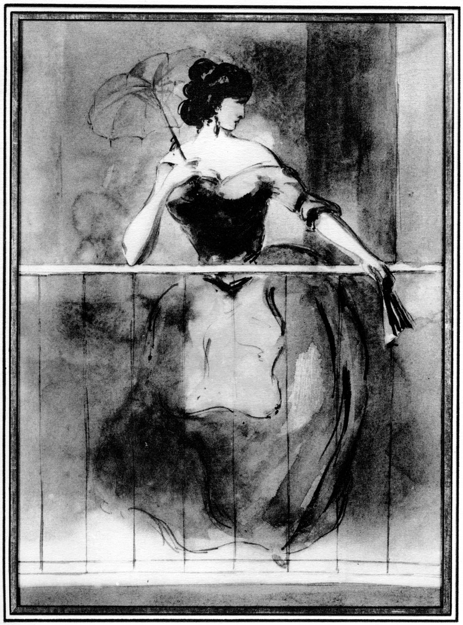 1930年，19世纪，阳台女士。 作者 康斯坦丁人