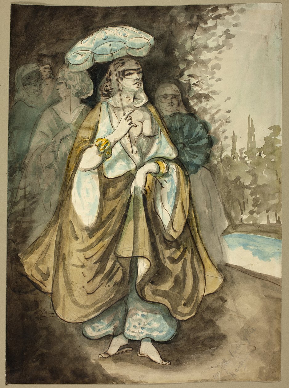 后宫佳丽之一（正面）；风景片段（背面） 作者 康斯坦丁人