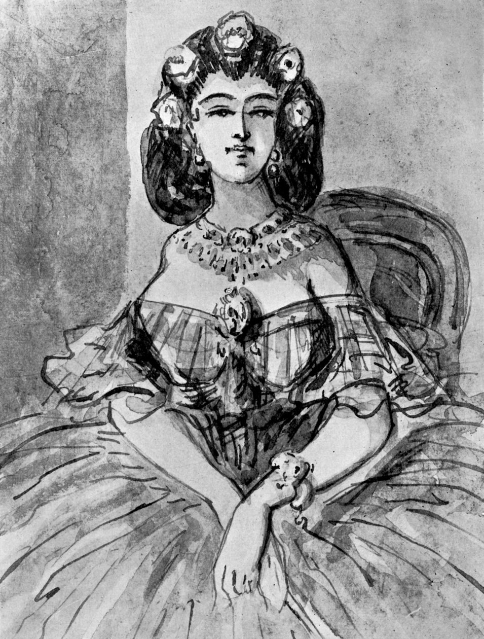一位女士的画像，19世纪，1930年 作者 康斯坦丁人