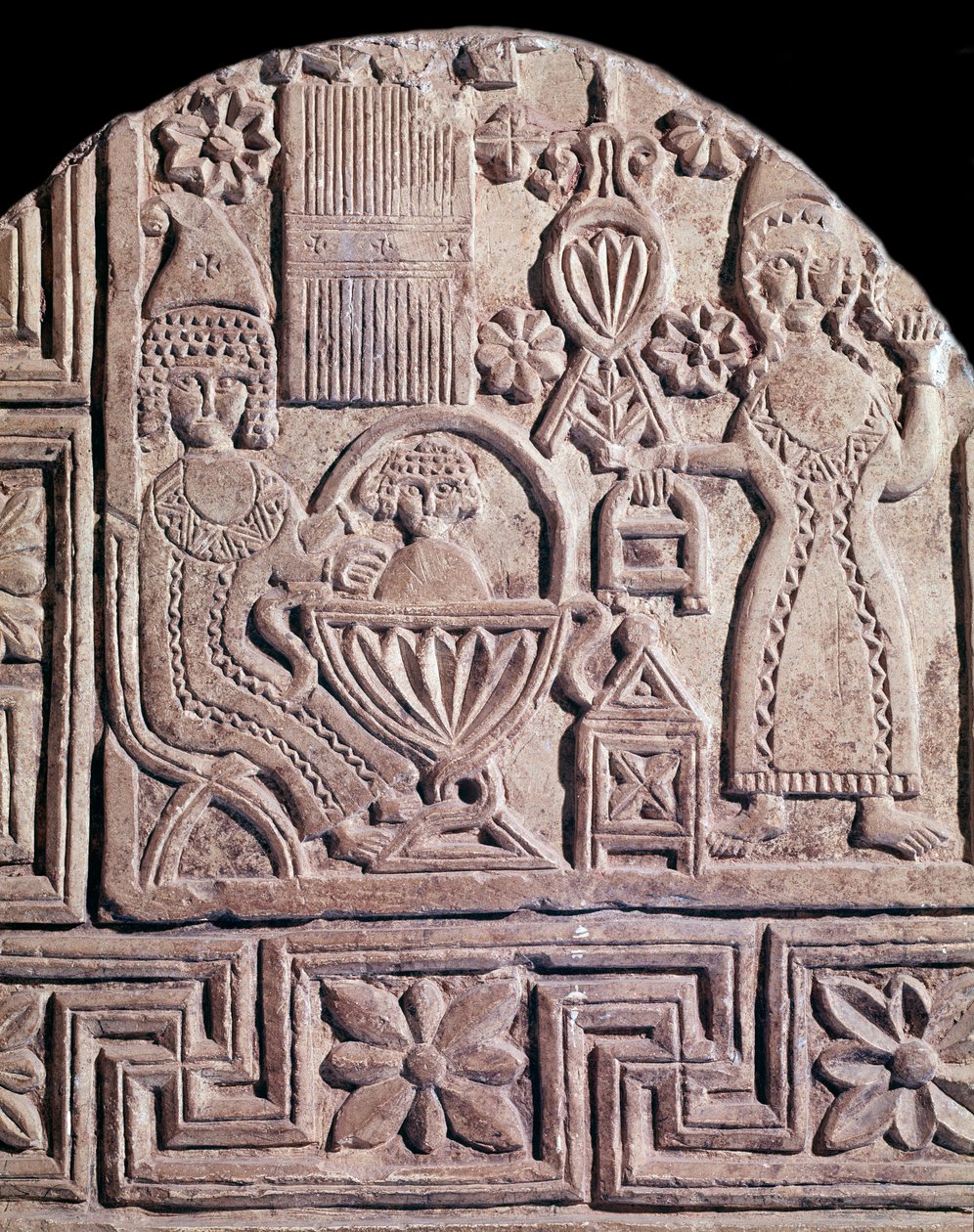 耶稣被两个护士洗净（浮雕石碑，6世纪 作者 科普特人