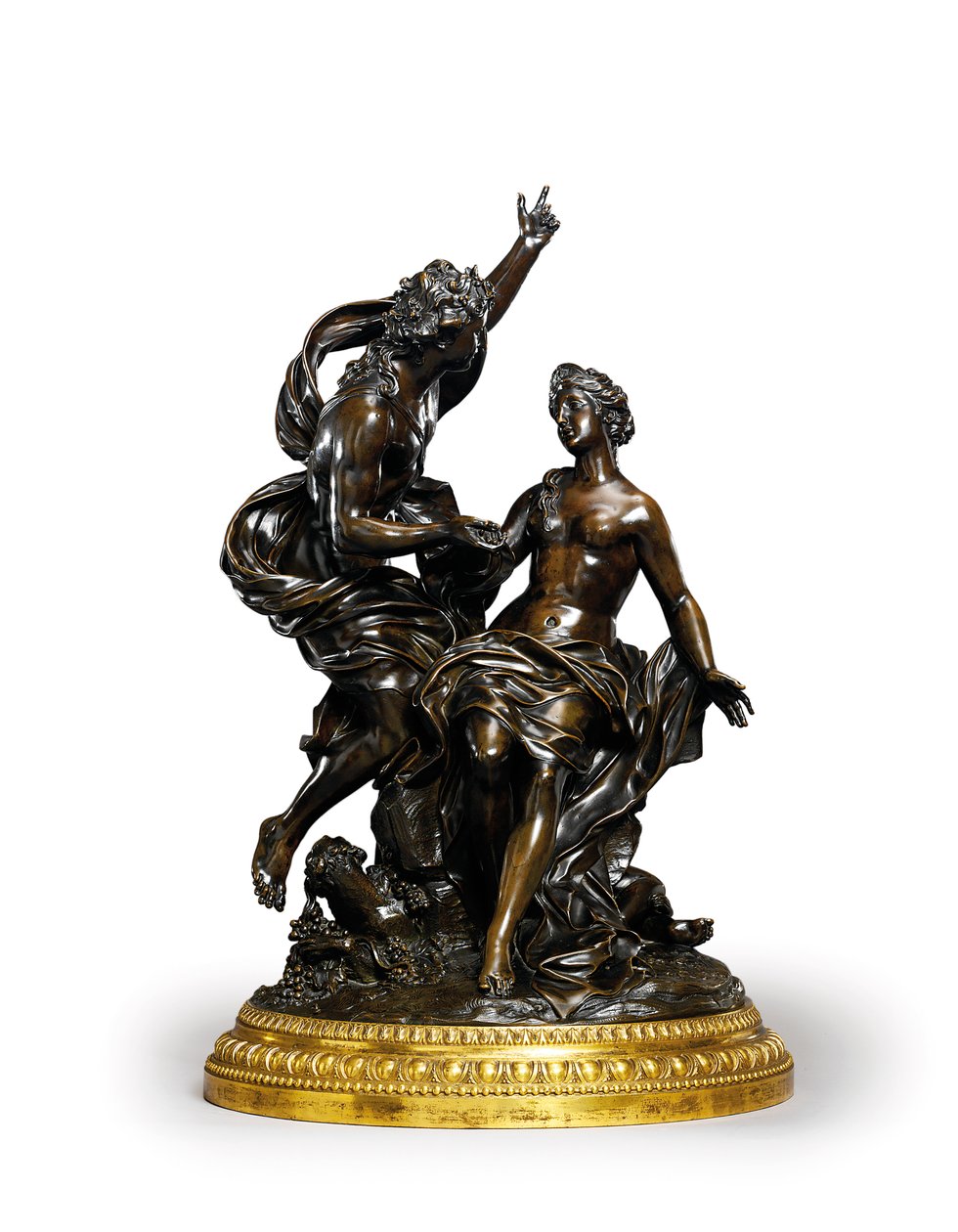 代表巴克斯（Bacchus）和阿里亚德涅（Ariadne）的路易十四青铜集团c。 1704（镀金底座青铜） 作者 康妮·范·克莱夫（Corneille van Cleve）