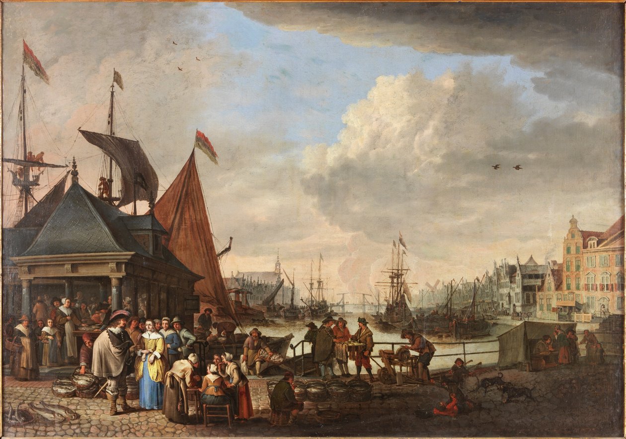 一个鱼市场 作者 Cornelis Beelt