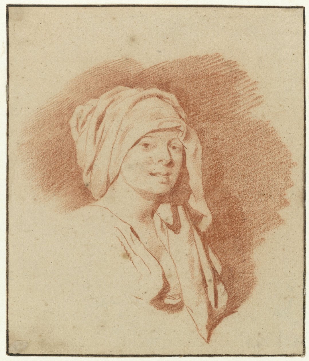 一名妇女的胸象的血液图画有一块毛巾的在她的头附近 作者 Cornelis Pietersz Bega