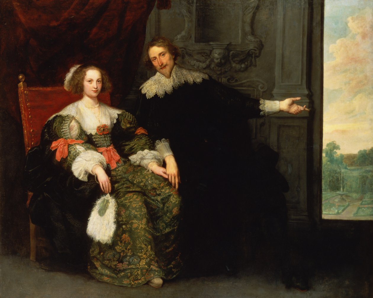 一个男人和他的妻子的画像 作者 Cornelis de Vos