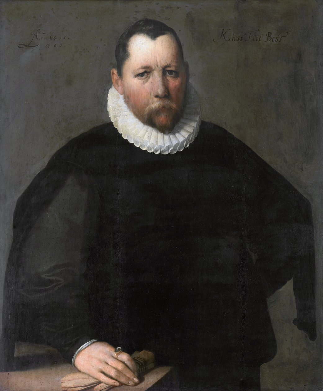 Pieter Jansz的肖像。选择（1536-1597） 作者 科尼利斯·范·哈勒姆