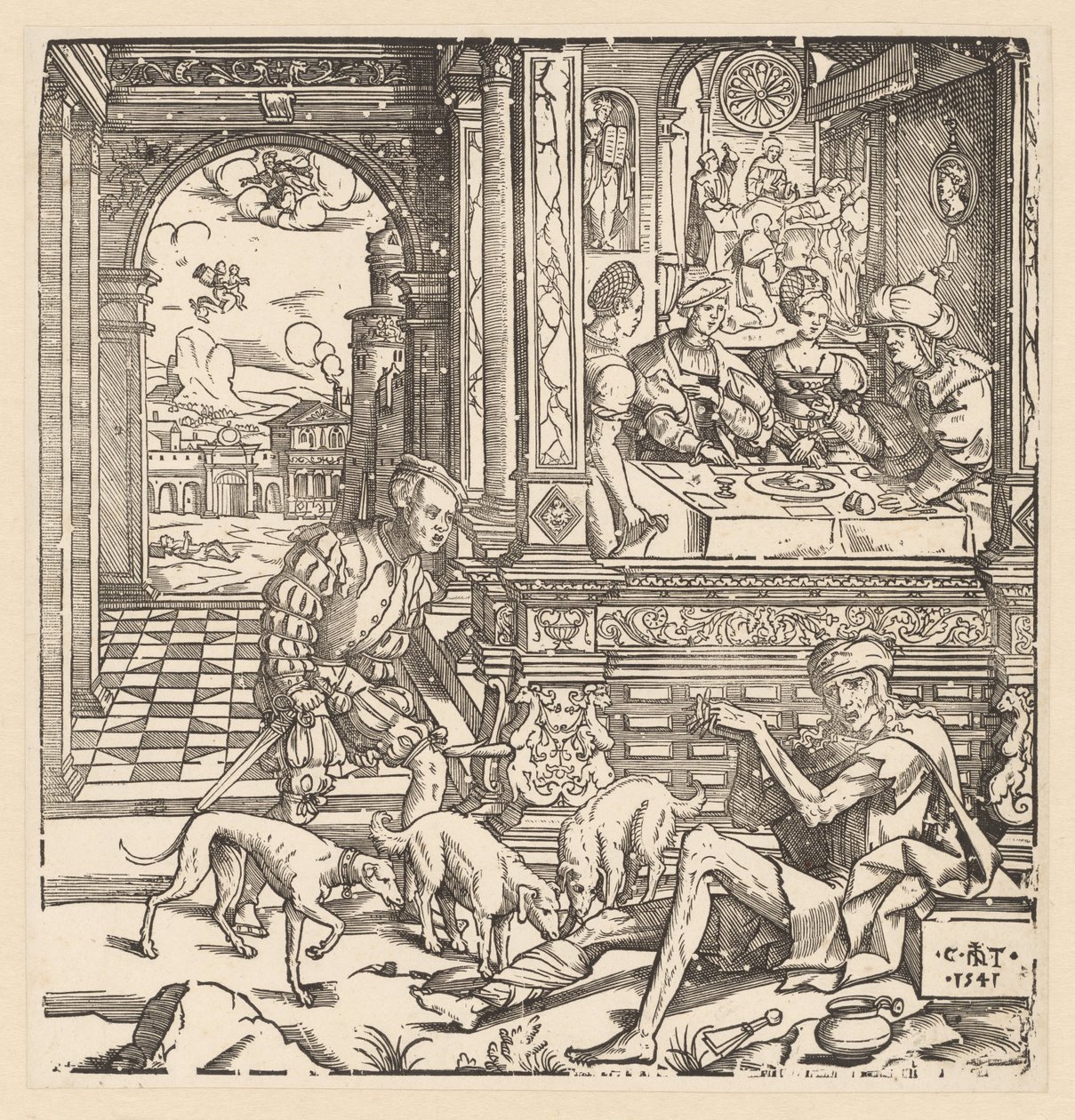 富人和穷人拉撒路 作者 Cornelis Anthonisz。