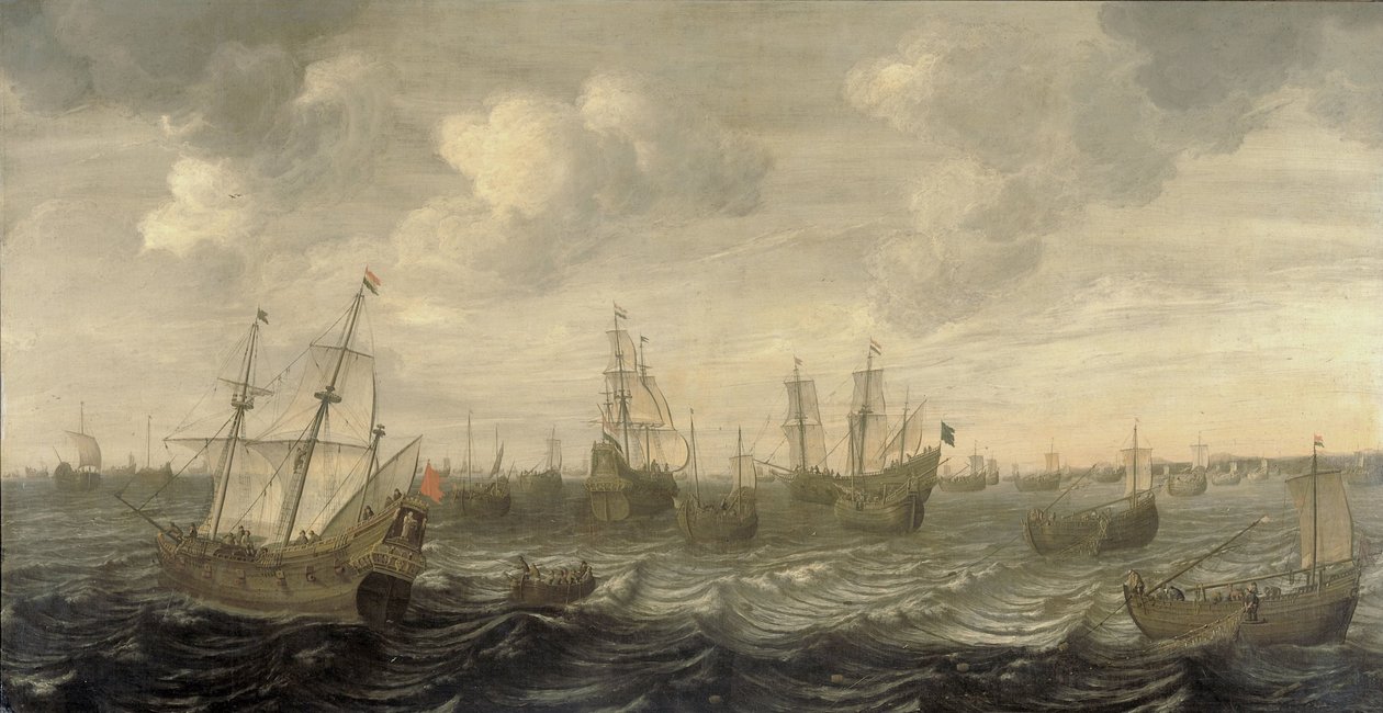 扬帆起航的荷兰鲱鱼船队 作者 Cornelis Beelt