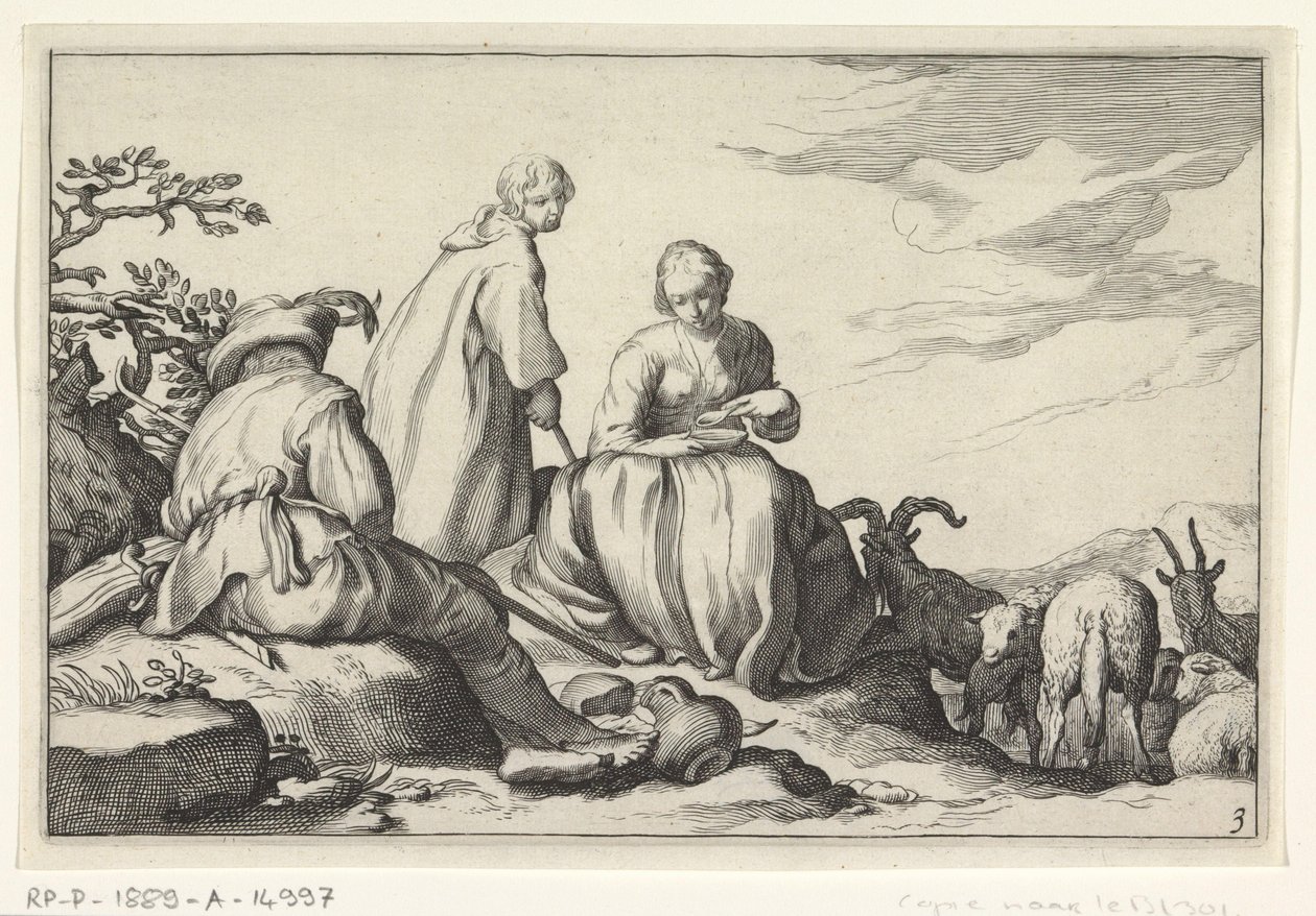 牧羊人 四田园风光（系列名） 作者 Cornelis Bloemaert (II) (可能)