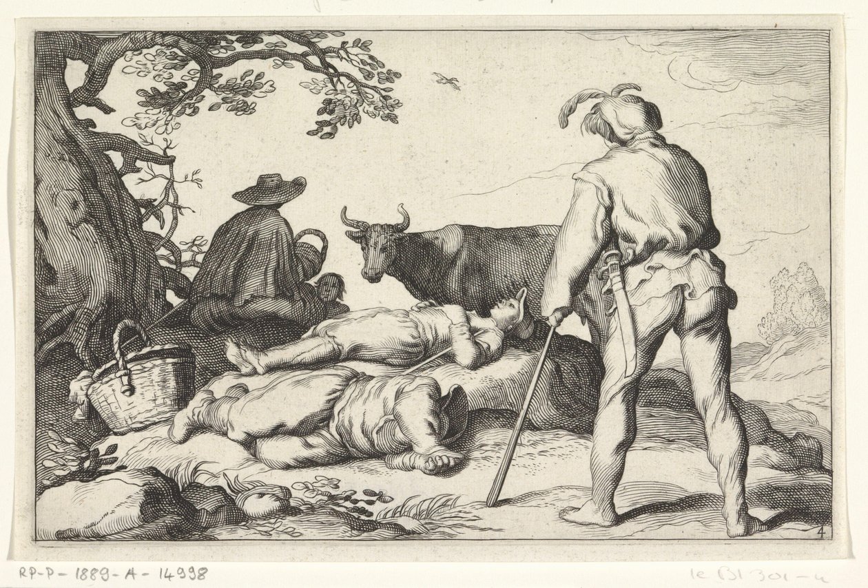 Veehoeders Vier pastorale scènes (series title) 作者 Cornelis Bloemaert (II) (可能)