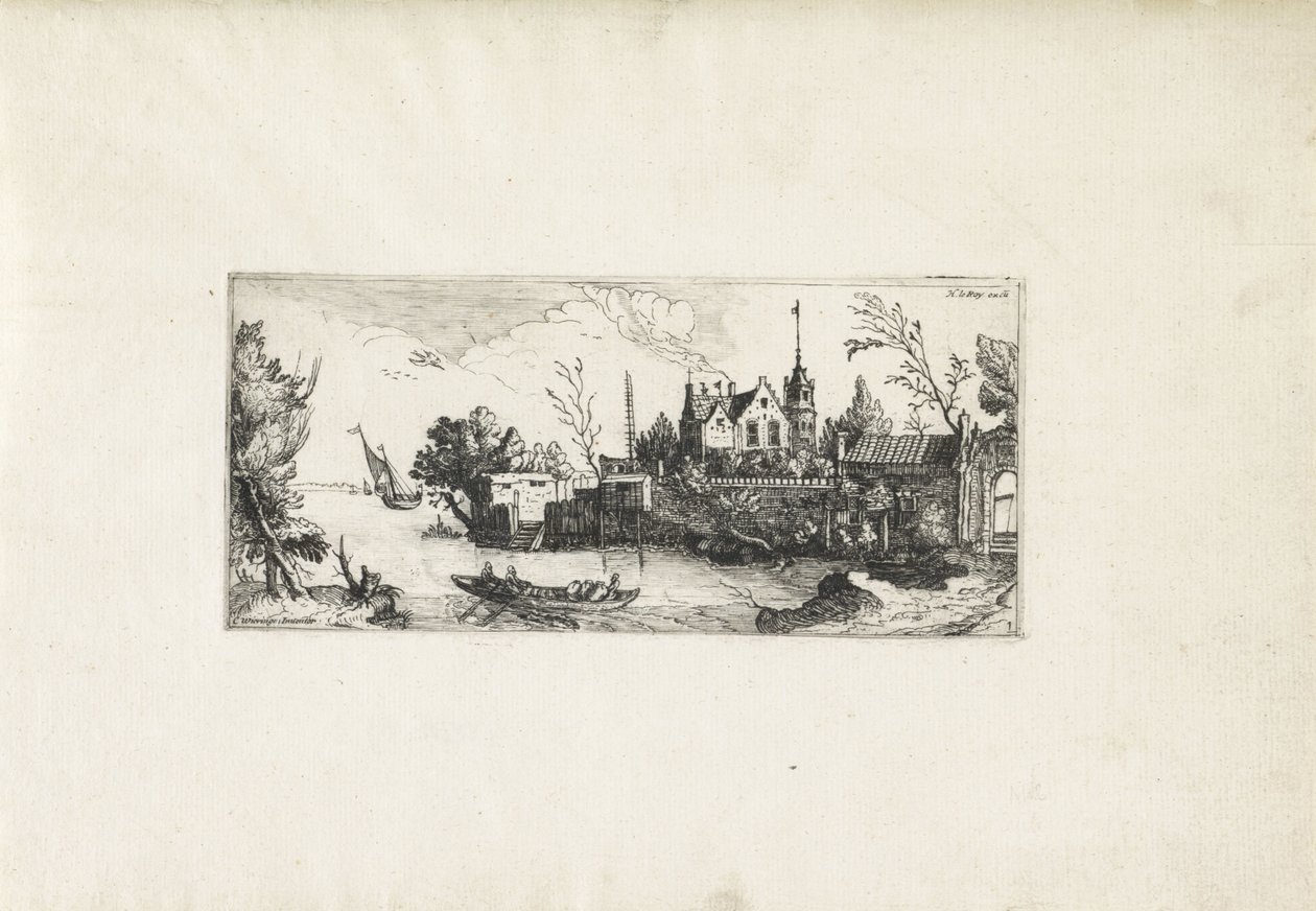 划着小船的河流景观
风景（系列名称） 作者 Cornelis Claesz van Wieringen (可能)