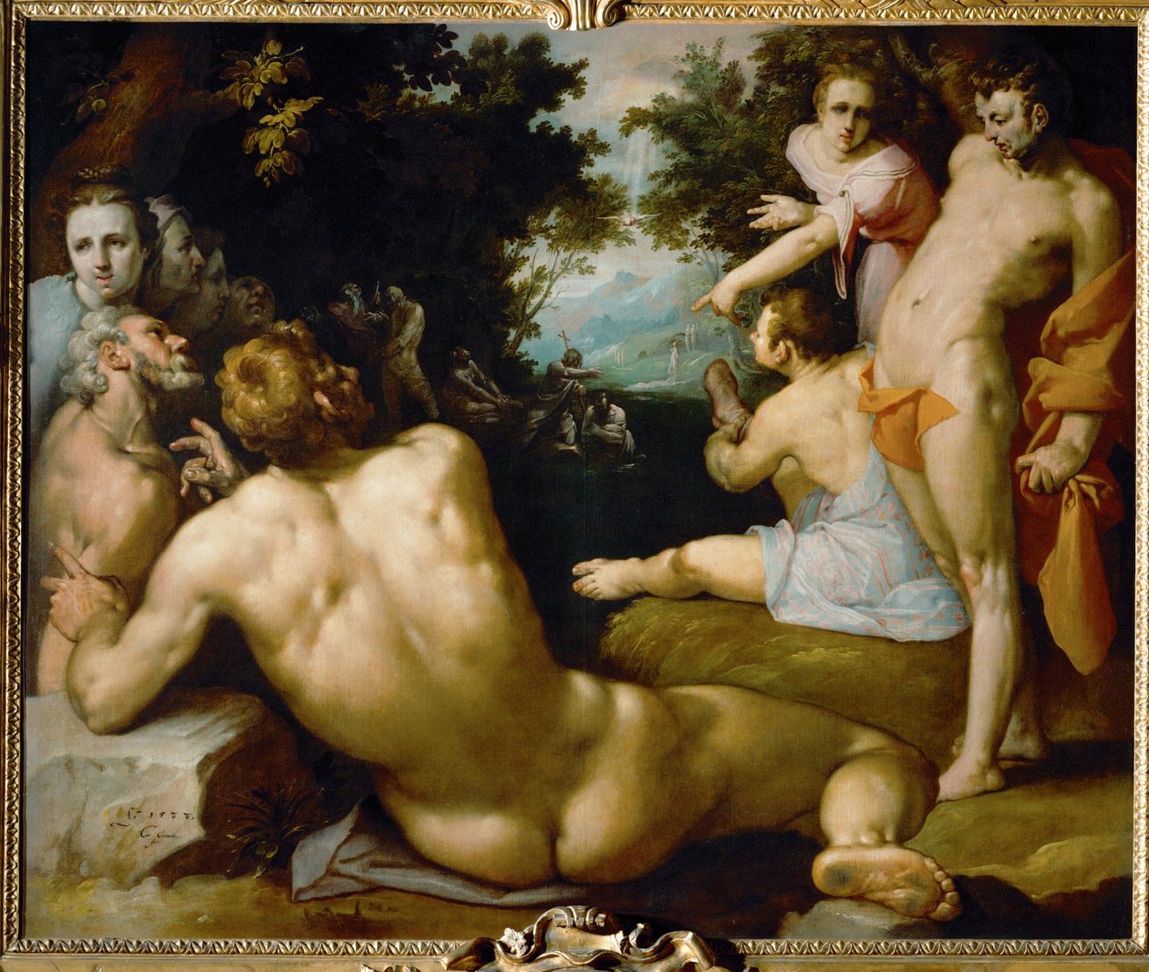 基督的洗礼 作者 Cornelis Cornelisz。范·哈勒姆