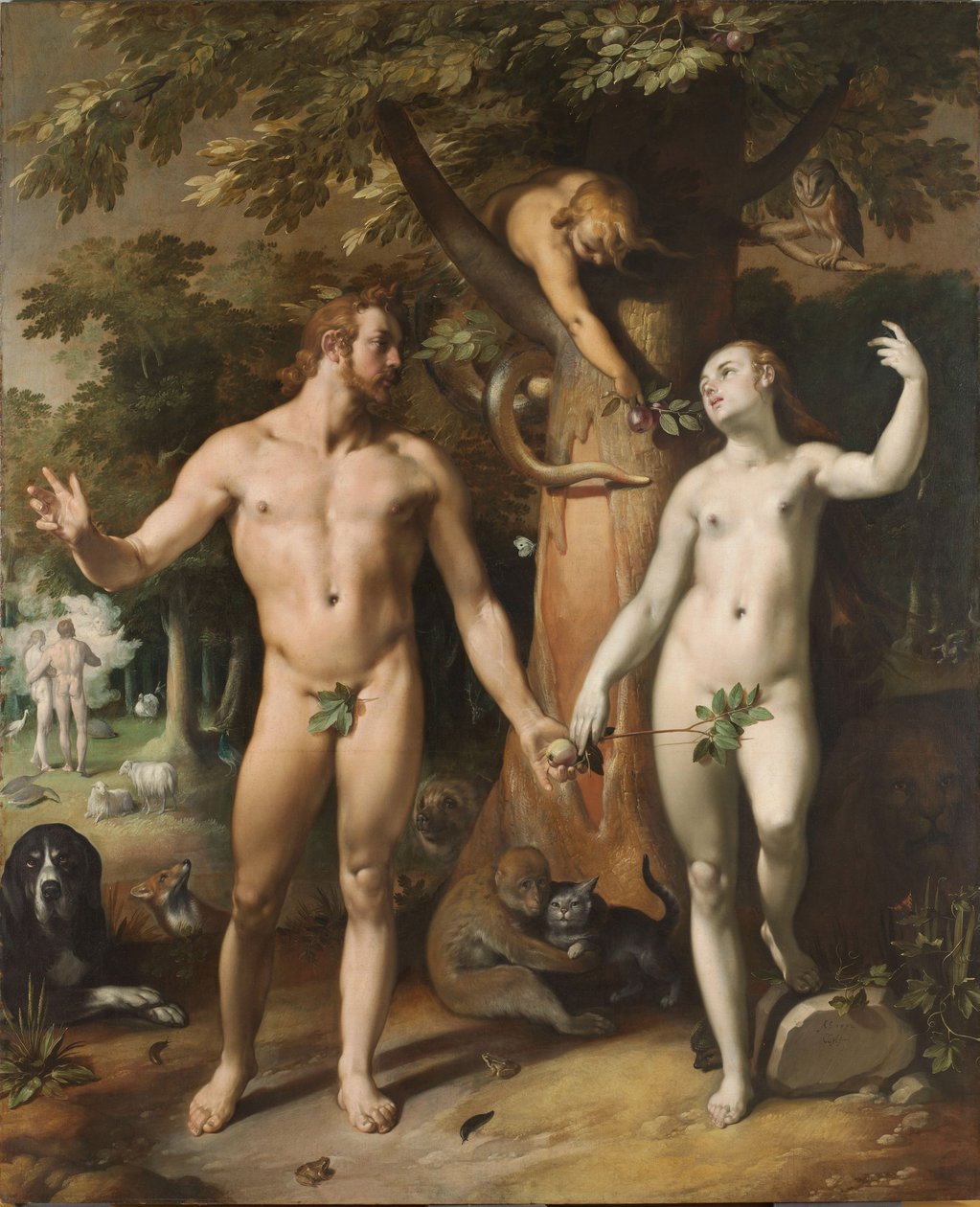 人类的堕落，1592年 作者 Cornelis Cornelisz van Haarlem