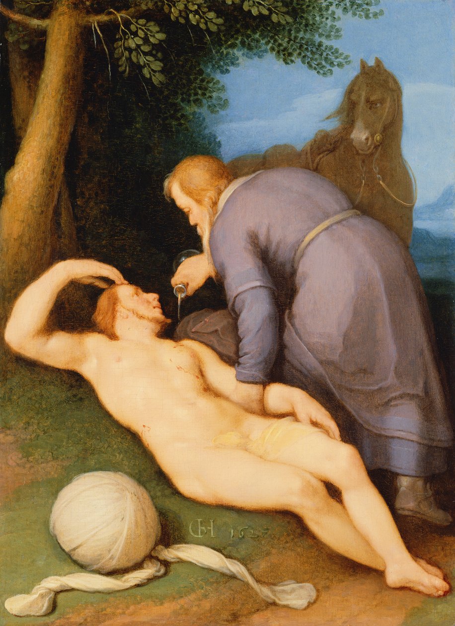 好撒玛利亚人，1627年（小组） 作者 Cornelis Cornelisz van Haarlem