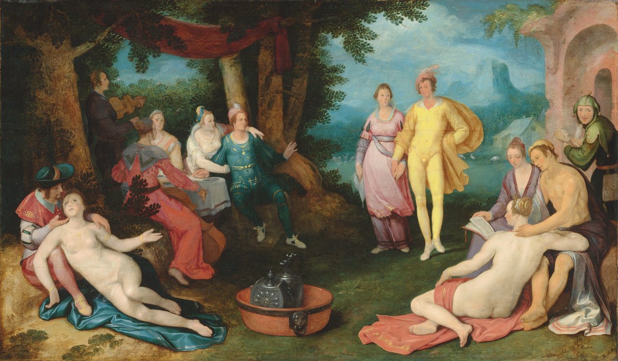 妓女中的浪子（布面油画） 作者 Cornelis Cornelisz。范·哈勒姆