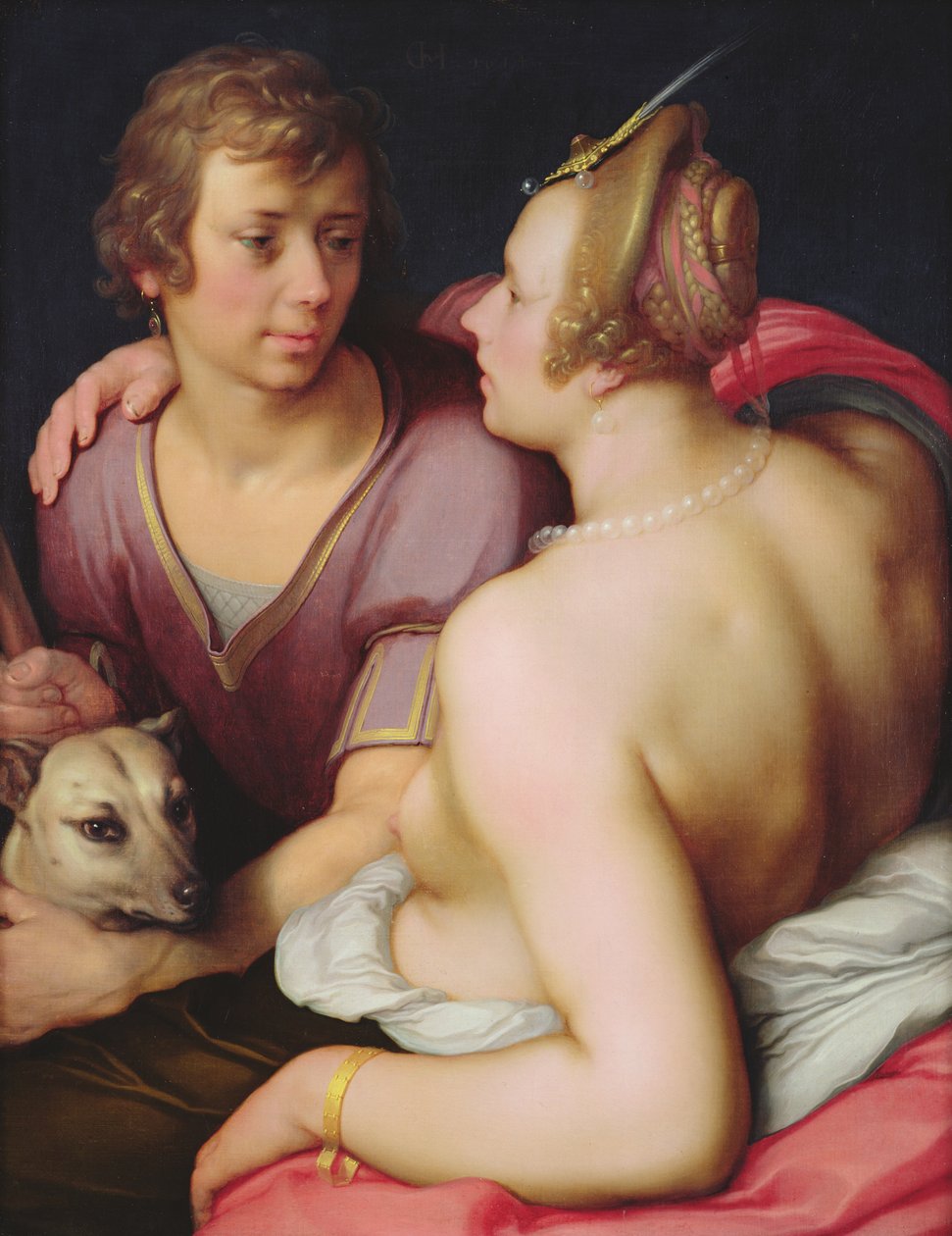 维纳斯和阿多尼斯，1610年 作者 Cornelis Cornelisz van Haarlem