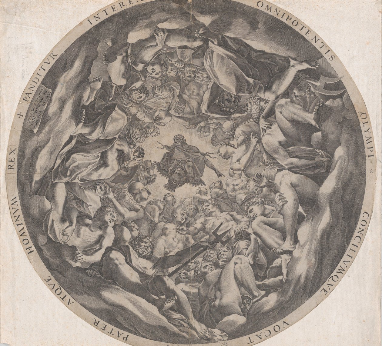 奥林匹斯山上的众神聚会，1565年。 作者 科尼利斯·科尔特（Cornelis Cort）