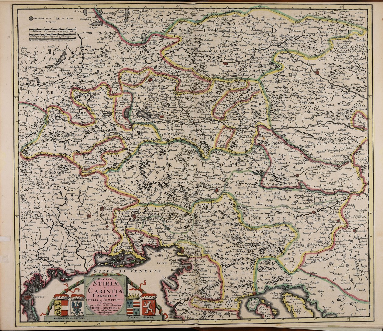Ducatus Stiriae et Carintiae Carniolae Cilleiae que comitatus nova tabula que et pars est meridionalior circuli Austriaci 作者 科尼利斯·丹克特斯（Cornelis Danckerts）