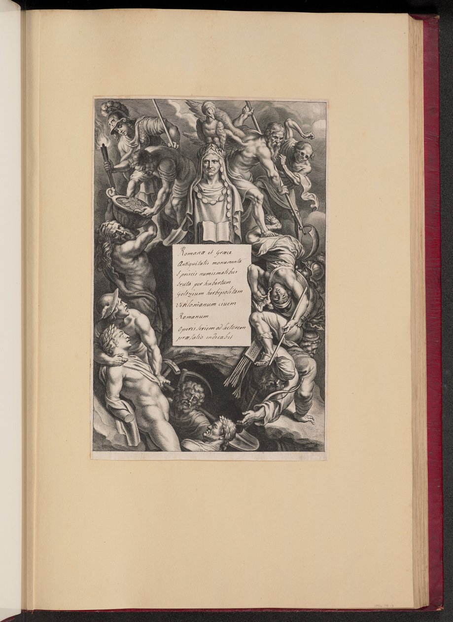 Hubert Goltzius, Romanae et Graecae Antiqvitatis Monvmenta（Opera Omnia, I）的扉页 作者 彼得·保罗·鲁本斯爵士之后的科内利斯·加勒一世
