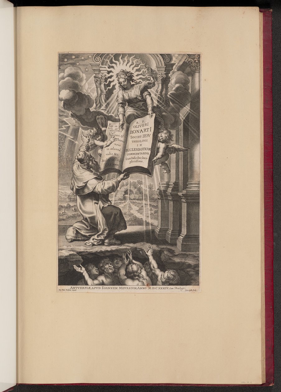 Olivier Boonaerts的 "In Ecclesiasticvm Commentarivs... "扉页 作者 彼得·保罗·鲁本斯爵士之后的科内利斯·加勒一世