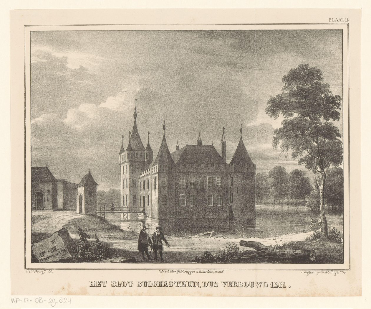 布尔格斯坦城堡 Bulgersteijn 城堡，重建于 1261 年（物品上有标题） 作者 科内利斯·格里特·维伯格