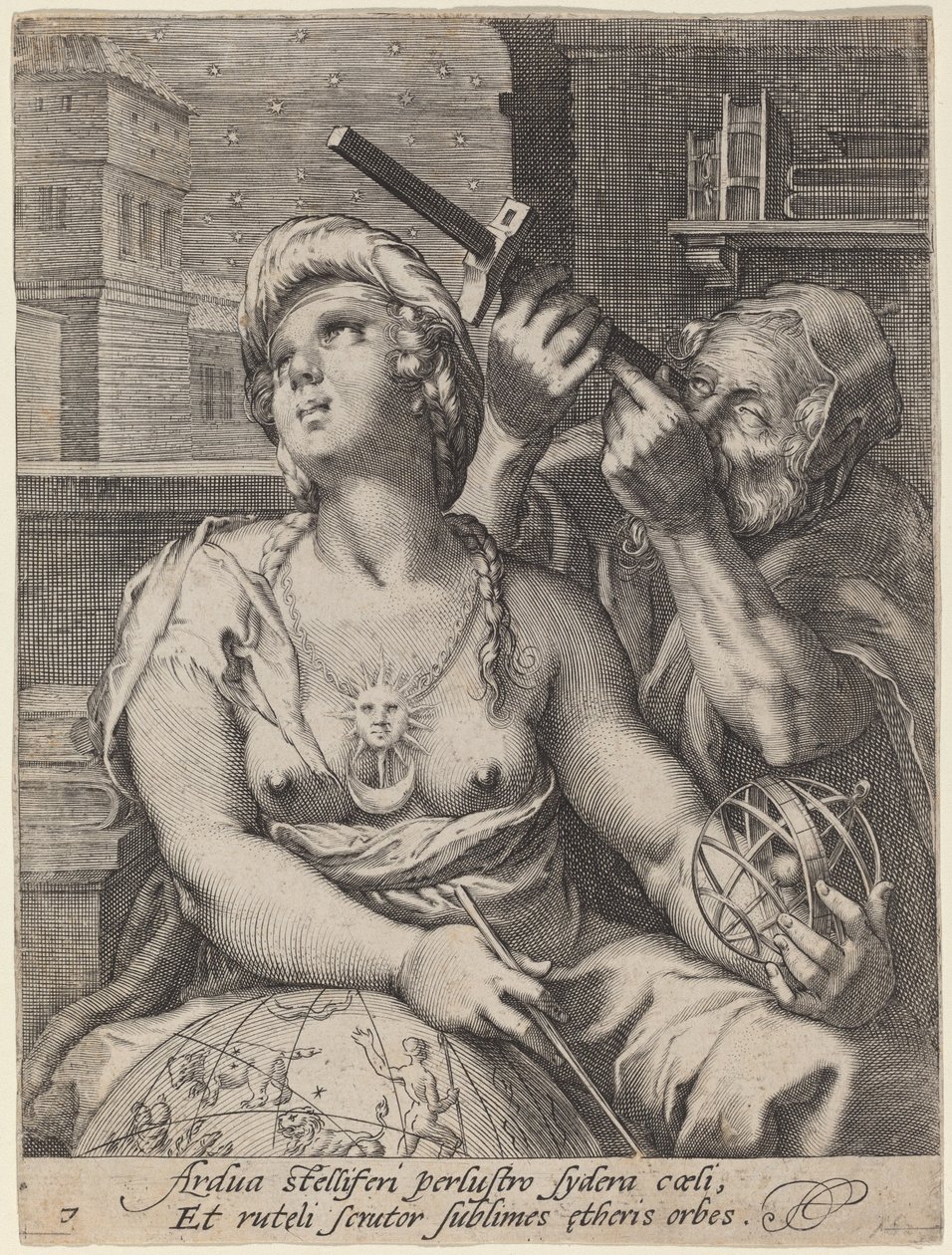 天文学 作者 Cornelis Jacobsz Drebbel，根据 Hendrik Goltzius
