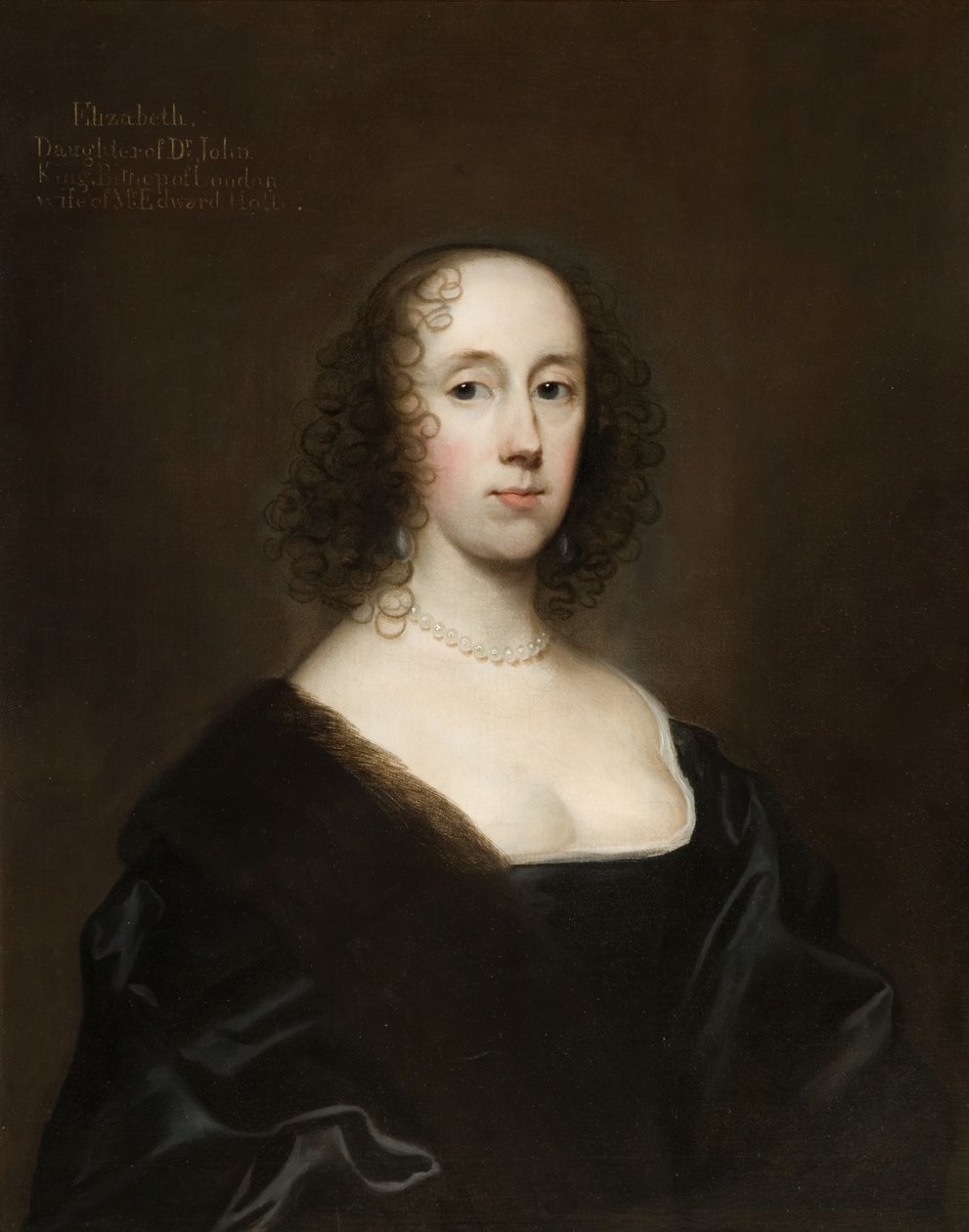 伊丽莎白-霍尔特（Elizabeth Holte nee King）的画像，1636年。 作者 科尼利斯·扬森斯·范·科伦