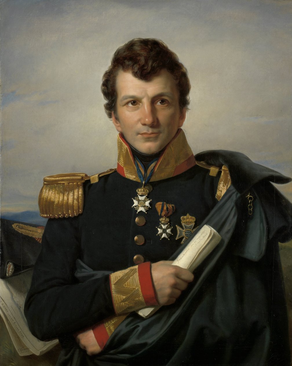 约翰内斯-范登博什（Johannes van den Bosch，1780-1844 年），荷属东印度群岛总督，殖民大臣
约翰内斯-范登博什伯爵（1780-1844），荷属东印度群岛总督，殖民大臣 作者 Cornelis Kruseman（艺术家签名）
