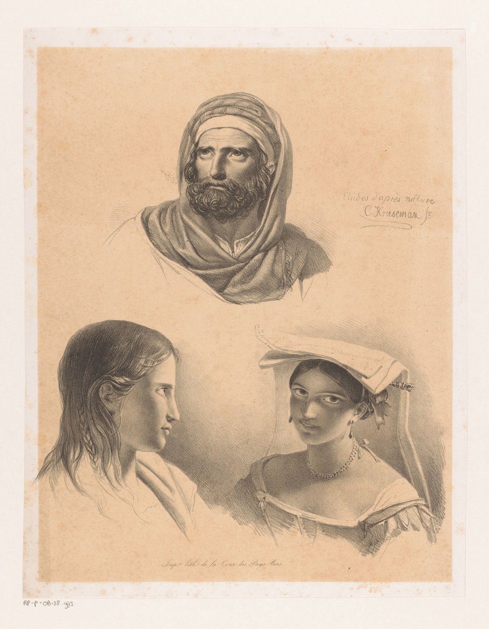 Drie portretten 作者 科尼利斯·克鲁塞曼（Cornelis Kruseman）