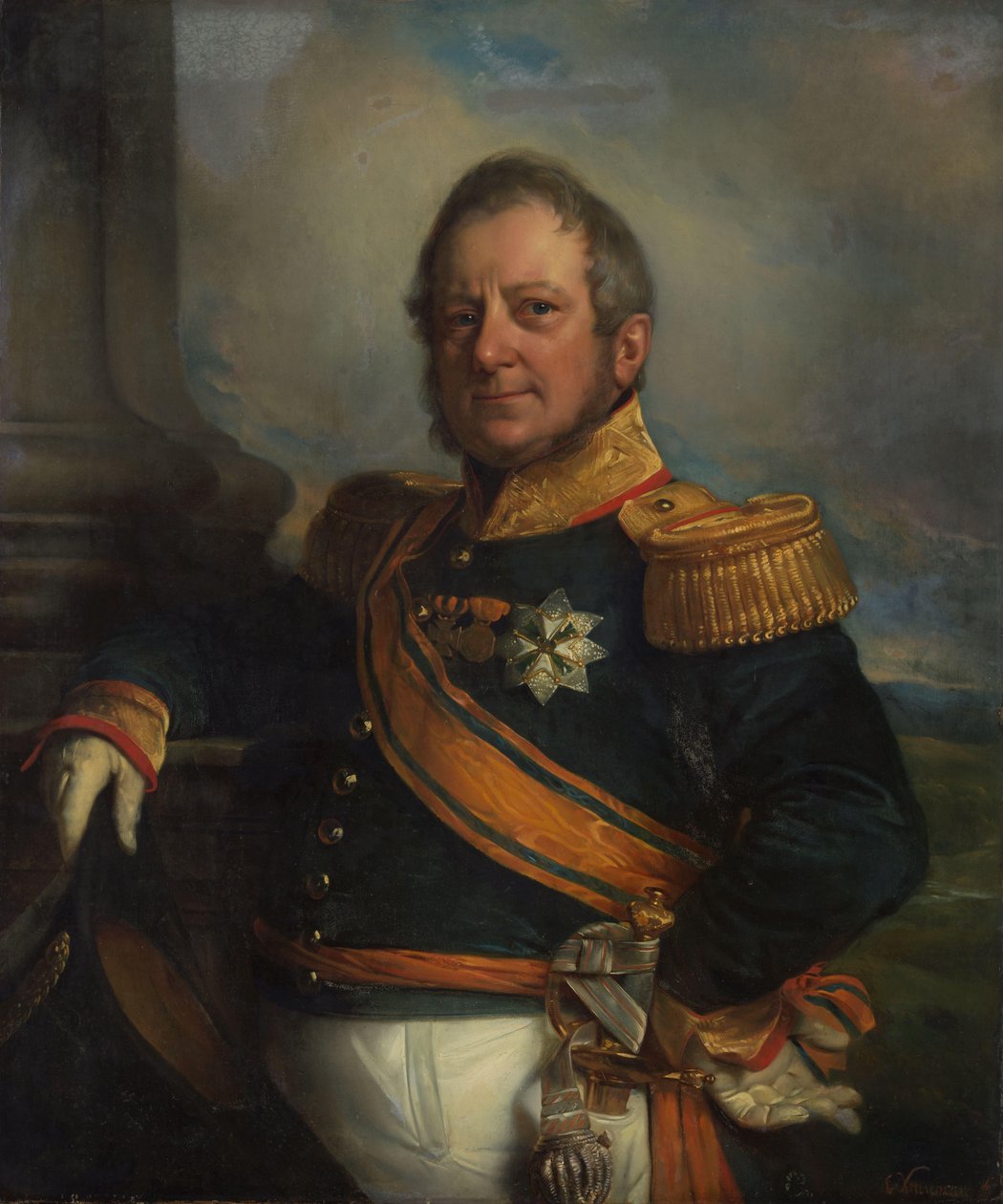 德科克男爵亨德里克·默库斯 (Hendrik Merkus) 肖像，陆军司令，1826 年之后担任荷属东印度群岛总督 作者 科尼利斯·克鲁塞曼（Cornelis Kruseman）